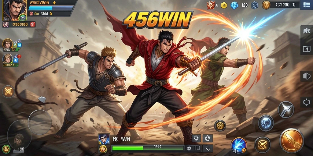 Tampilan gameplay 456WIN saat pertarungan seru dan penuh aksi.
