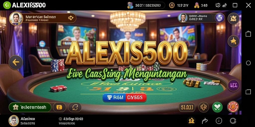 Screenshot ALEXIS500 menampilkan permainan Live Casino yang mengasyikkan.