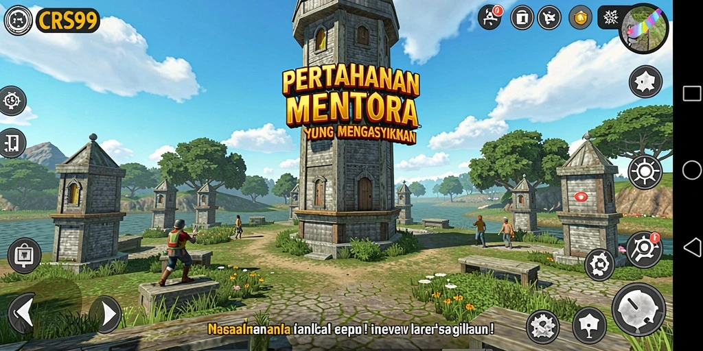 Tangkapan layar menampilkan aksi seru dalam gameplay Tower Defense CRS99.