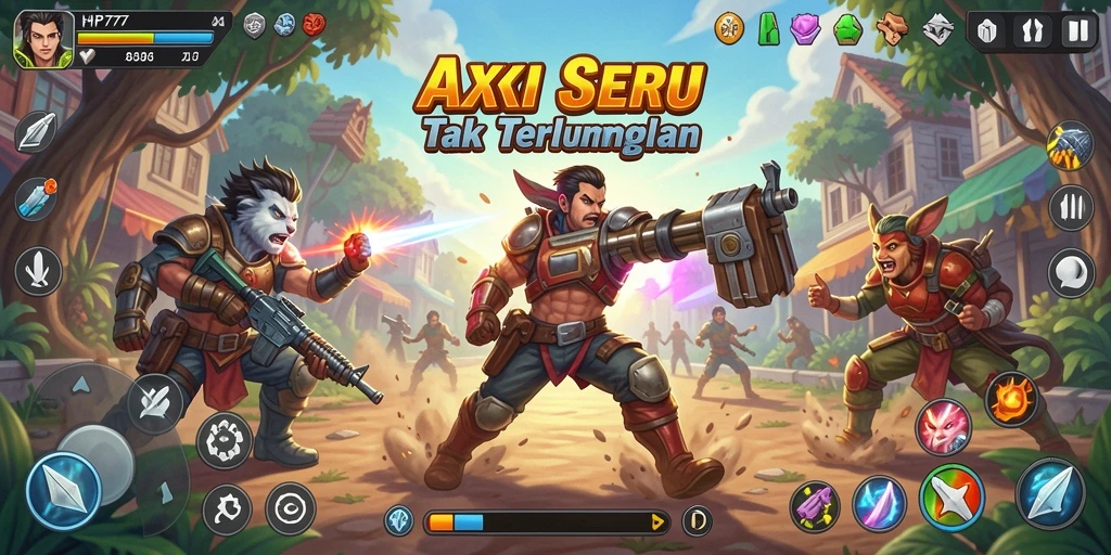 Tampilan gameplay seru dan mendebarkan dari HP777.