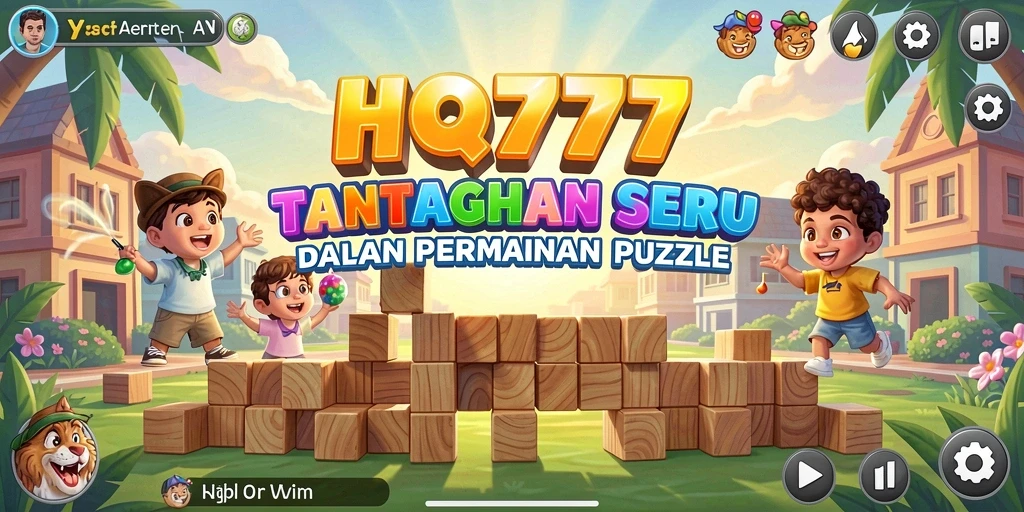 Tampilan menarik dari gameplay HQ777 dengan tantangan Puzzle yang seru.