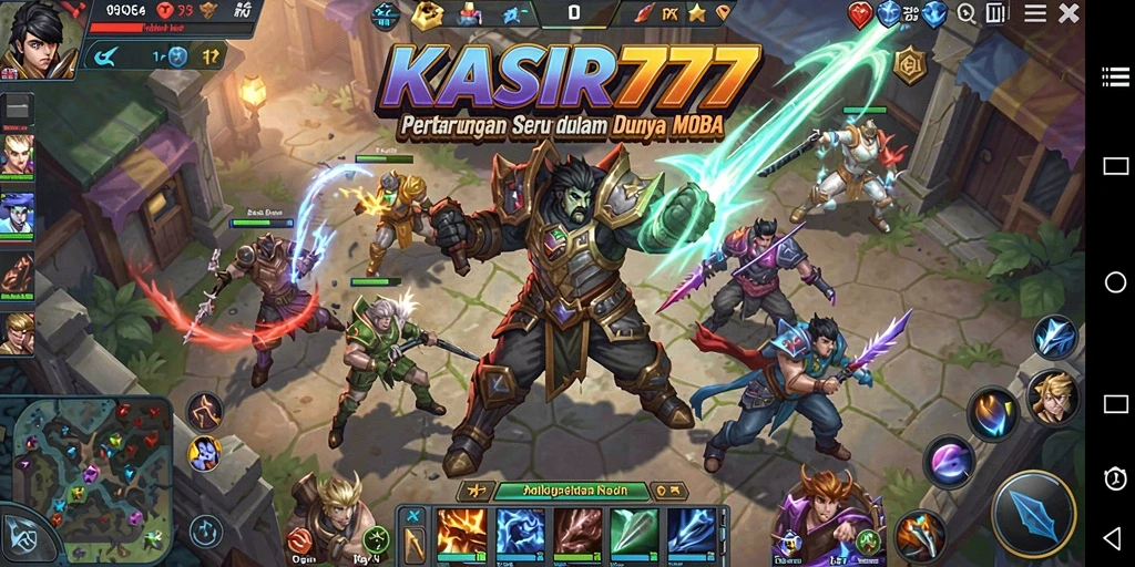 Tampilan gameplay seru di KASIR777 dengan aksi MOBA menegangkan.