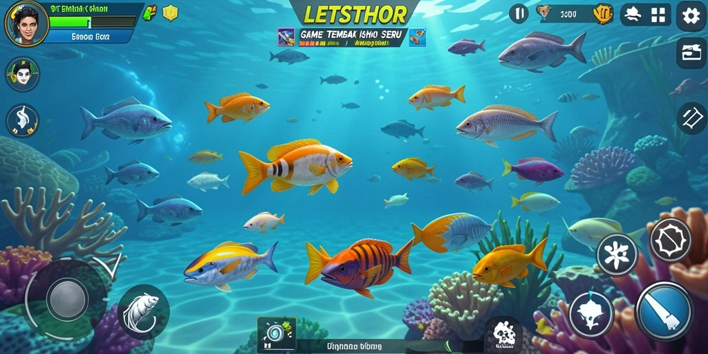 Screenshot utama LETSTHOR menampilkan gameplay Tembak Ikan yang mendebarkan.