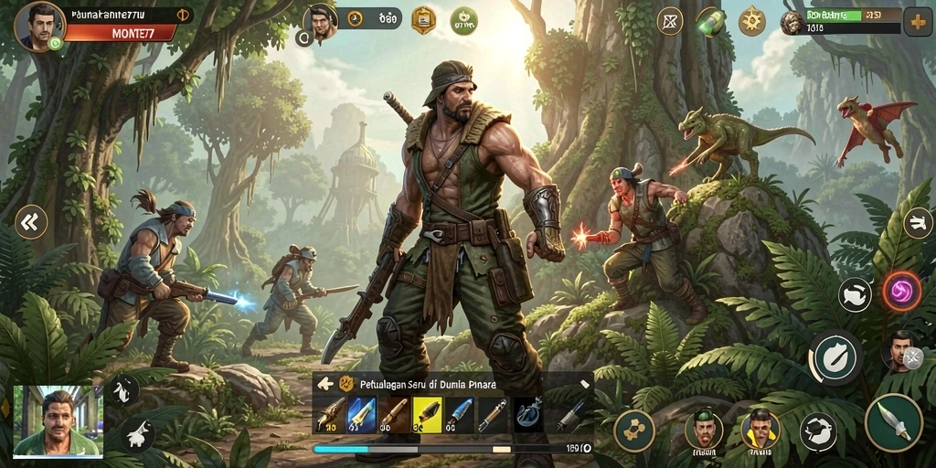Screenshot gameplay <strong>MONTE77</strong> yang menunjukkan aksi petualangan seru.