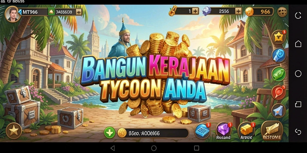 Screenshot gameplay MT966 saat membangun kerajaan bisnis Tycoon.