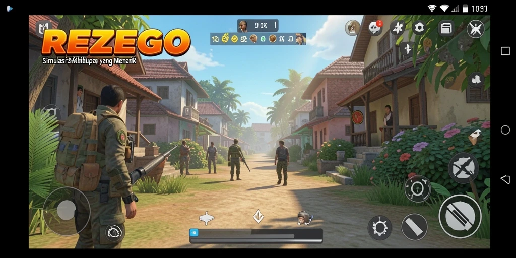Screenshot dari gameplay REZEGO yang menampilkan simulasi kehidupan yang menarik.