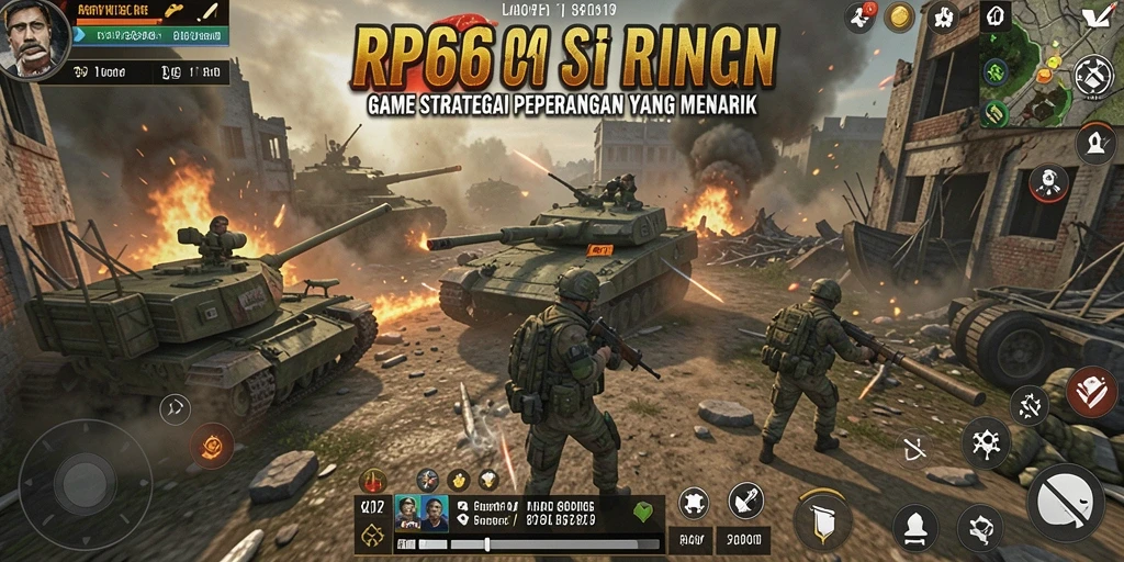 Screenshot menunjukkan aksi epik dalam game SLG RP66.