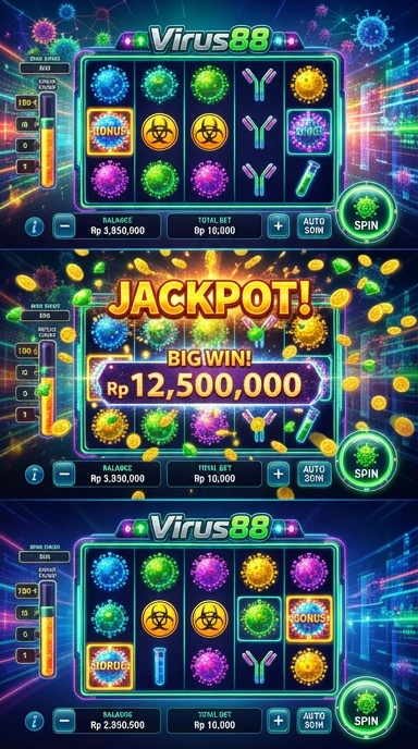 Tampilan utama aplikasi virus88 yang user-friendly.